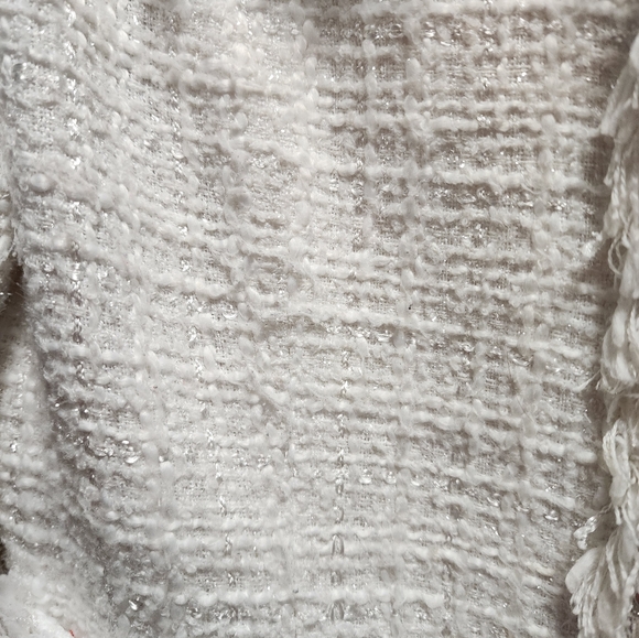 Boston Proper White Tweed Jacket Size 4 - Picture 6 of 9